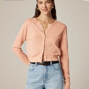 NWT J. Crew Featherweight Cardigan in Peach Clay. Small